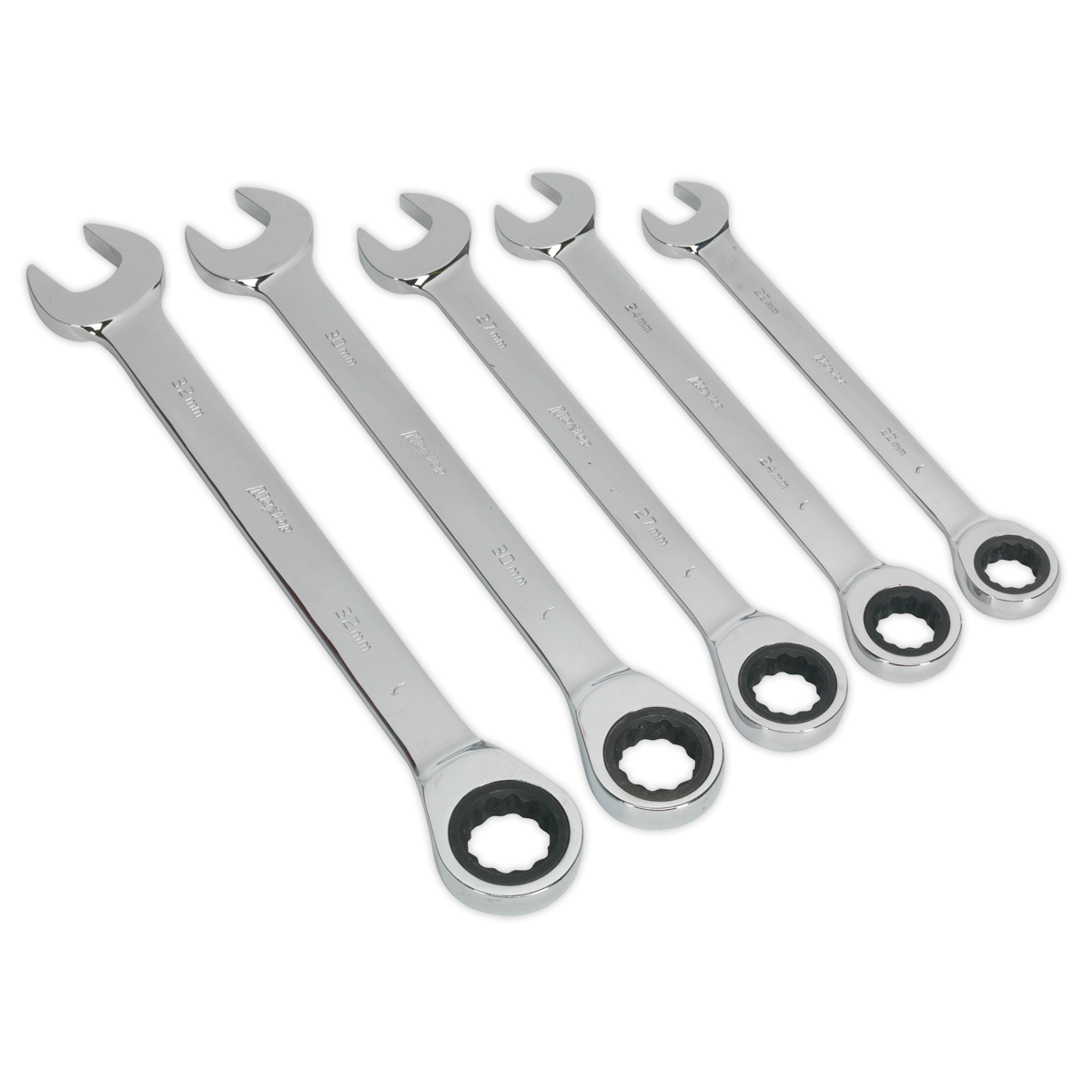 Combination Ratchet Spanner Set 5pc Metric