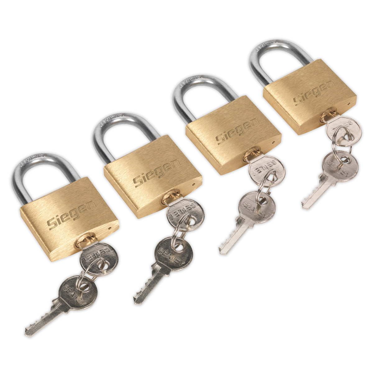 Brass Body Padlock with Brass Cylinder 40mm Keyed Alike Pack of 4