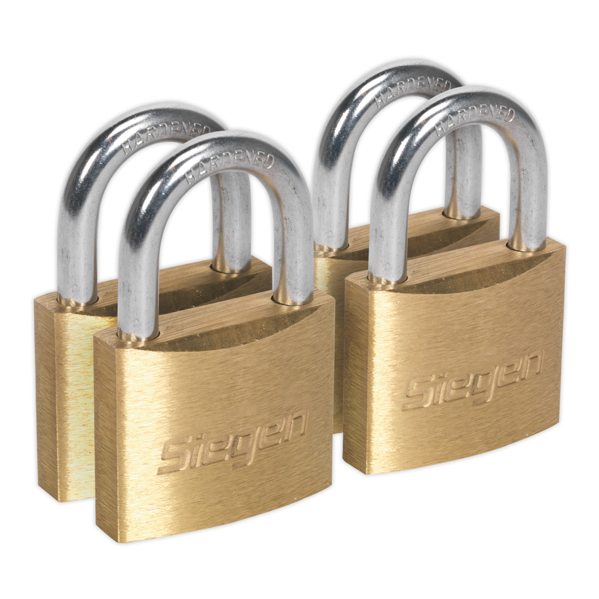 Brass Body Padlock with Brass Cylinder 40mm Keyed Alike Pack of 4