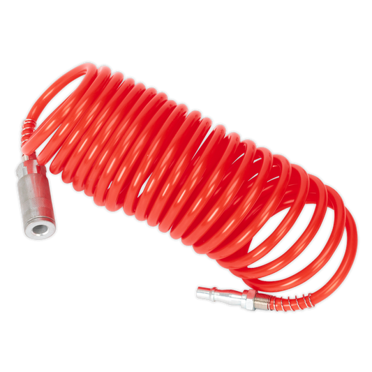 PE Coiled Air Hose 5m x Ø5mm with Couplings