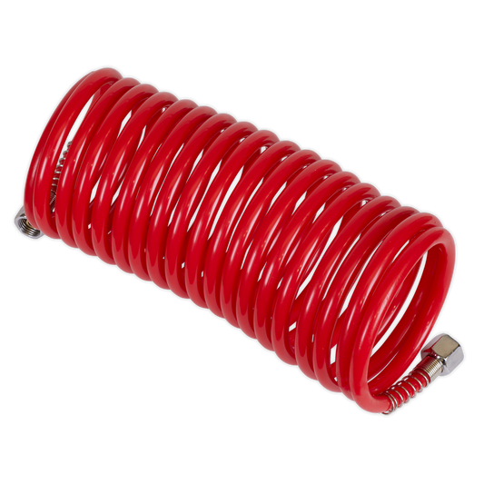 PE Coiled Air Hose 5m x Ø5mm with 1/4"BSP Unions