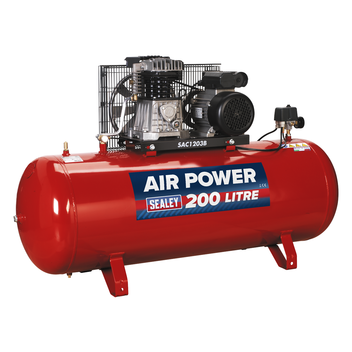Air Compressor 200L Belt Drive 3hp with Cast Cylinders