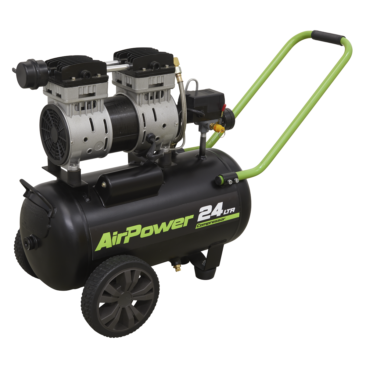 Low Noise Air Compressor 24L Direct Drive 1hp