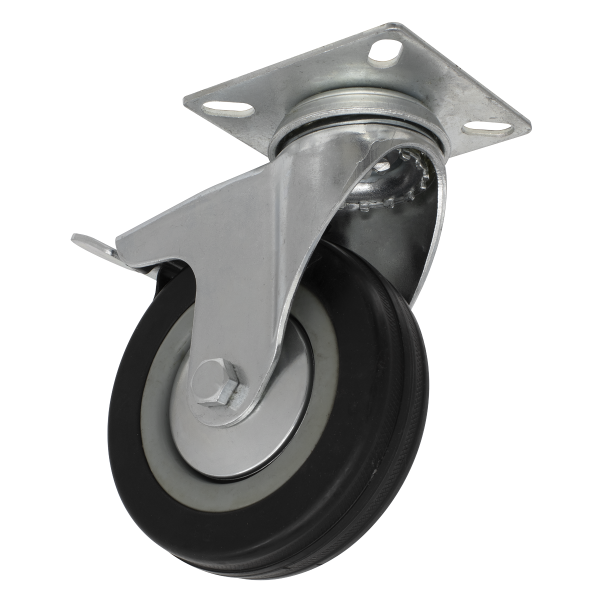 Castor Wheel Swivel Plate with Brake Ø100mm