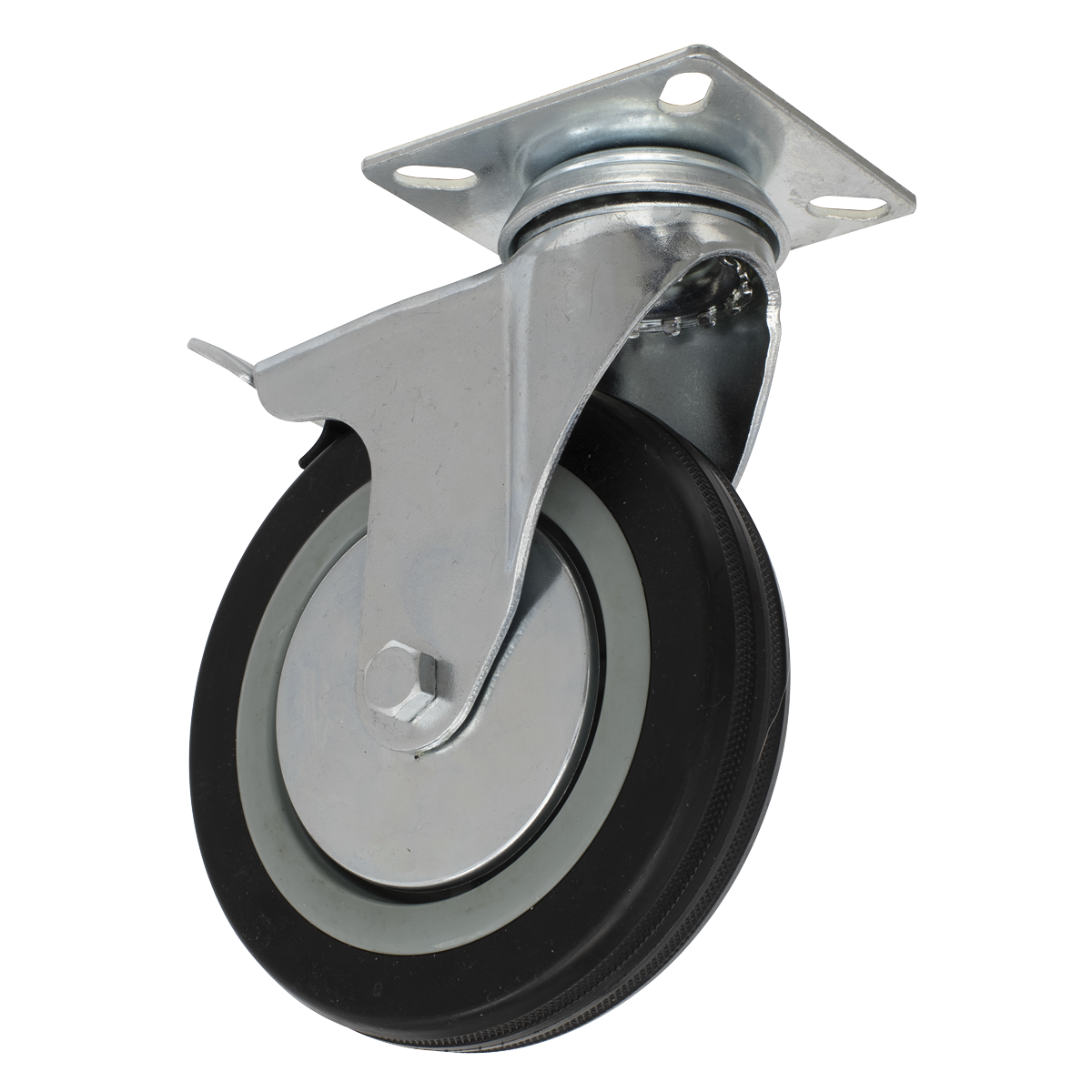 Castor Wheel Swivel Plate with Brake Ø125mm