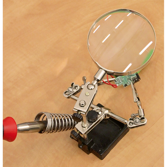 Mini Robot Soldering Stand with Magnifier & Iron Holder