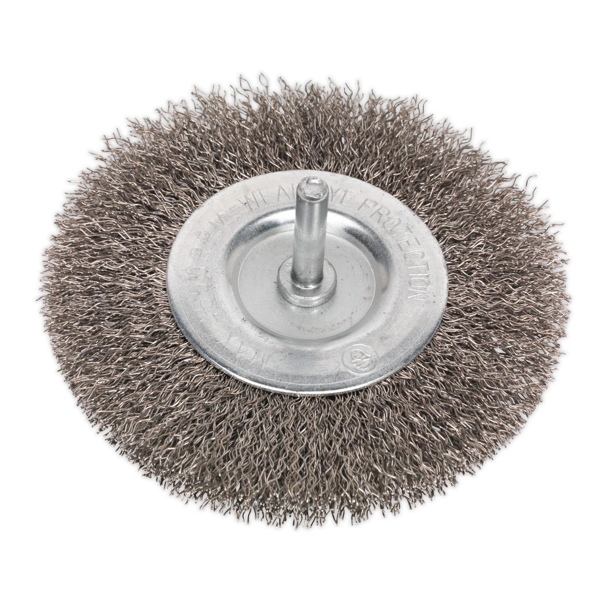 Flat Wire Brush Stainless Steel Ø100mm Ø6mm Shaft