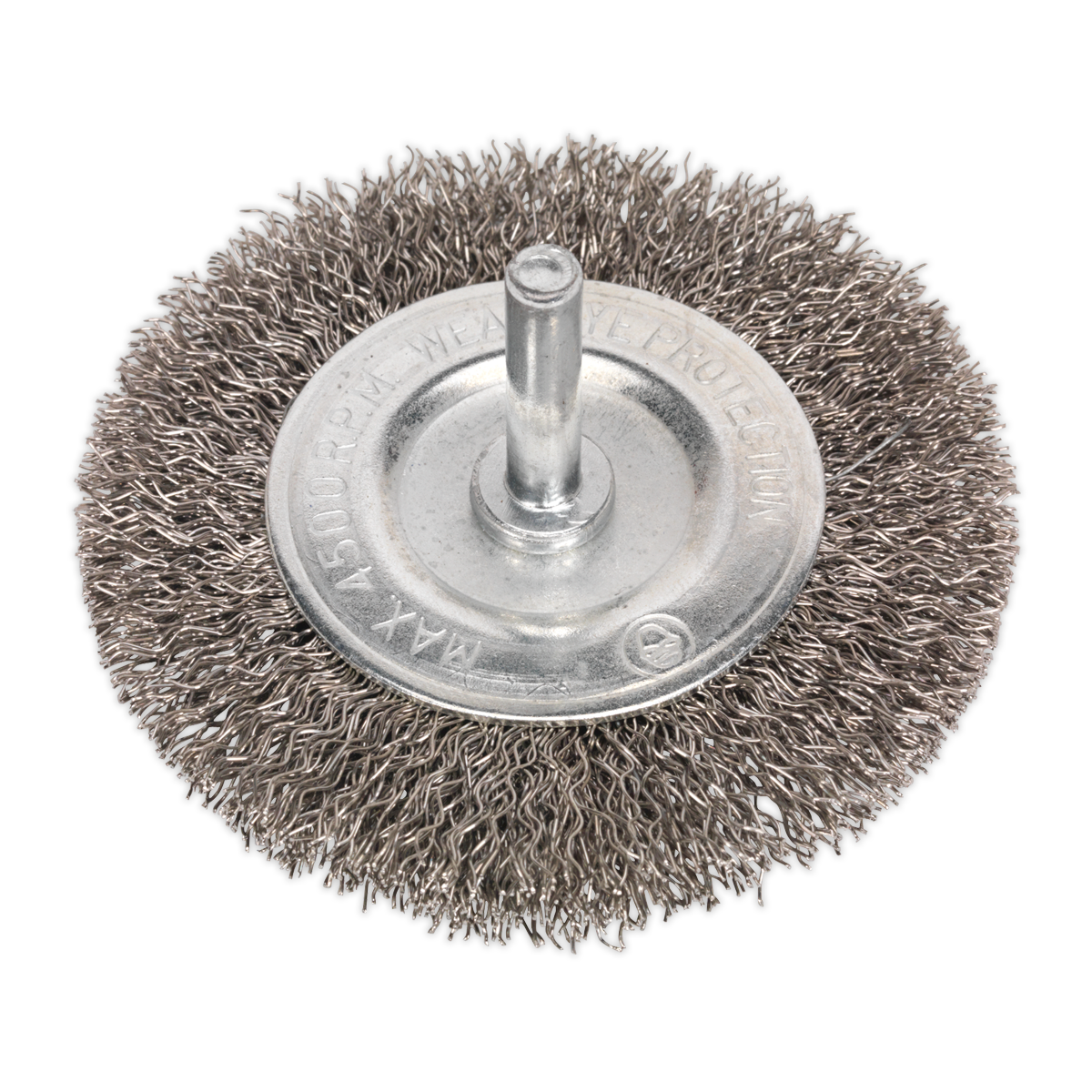 Flat Wire Brush Stainless Steel 75mm with 6mm Shaft