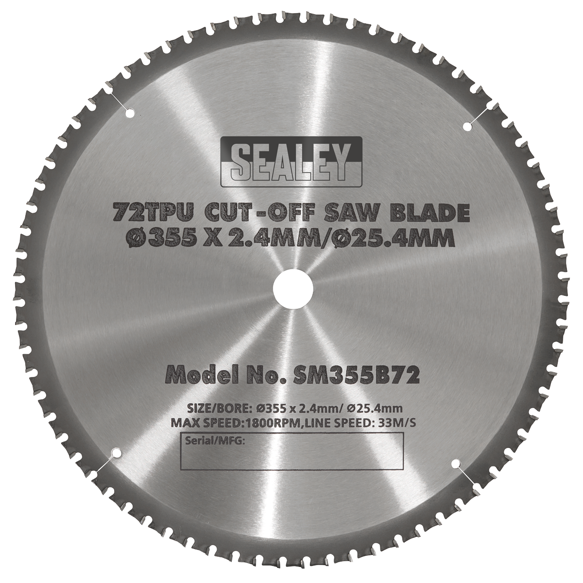 Cut-Off Saw Blade Ø355 x 2.4mm/Ø25.4mm 72tpu