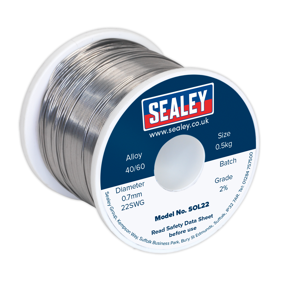 Solder Wire Quick Flow 2% 0.7mm/22SWG 40/60.5kg Reel