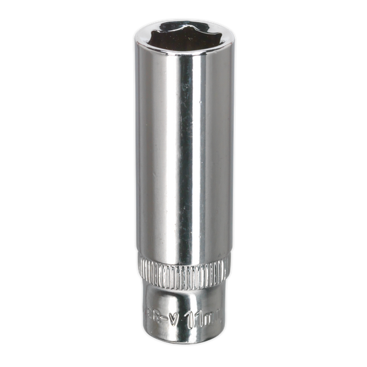 WallDrive® Socket 11mm Deep 1/4"Sq Drive Fully Polished