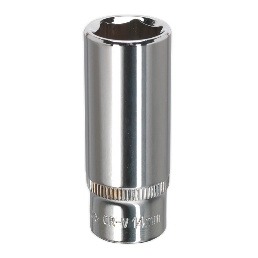 WallDrive® Socket 14mm Deep 1/4"Sq Drive Fully Polished