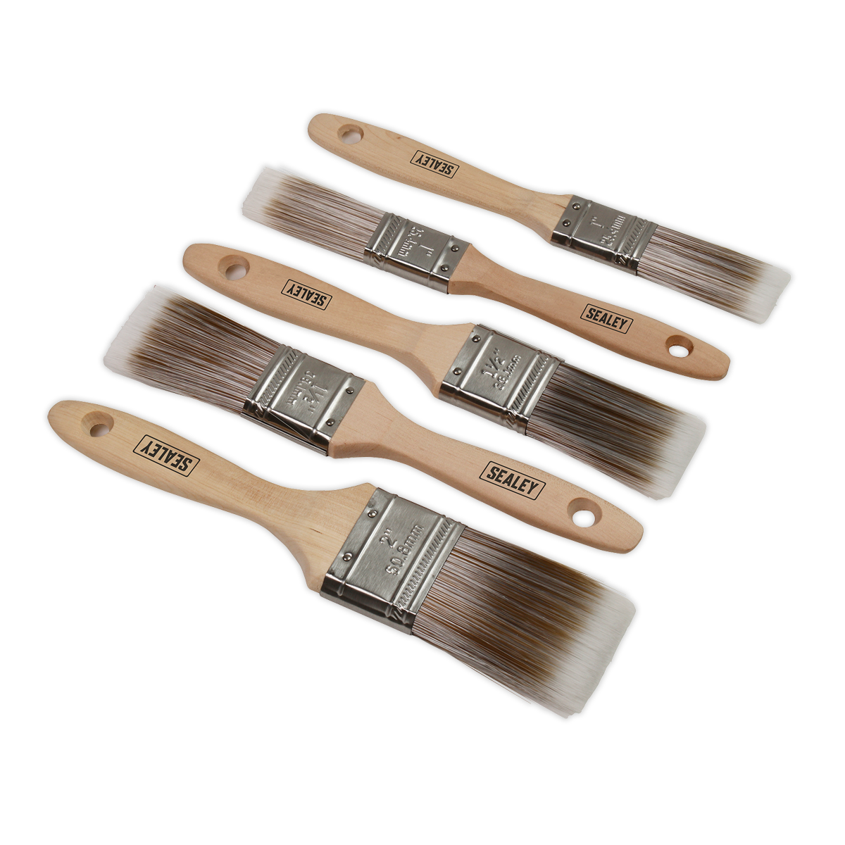 Wooden Handle Paint Brush Set 5pc