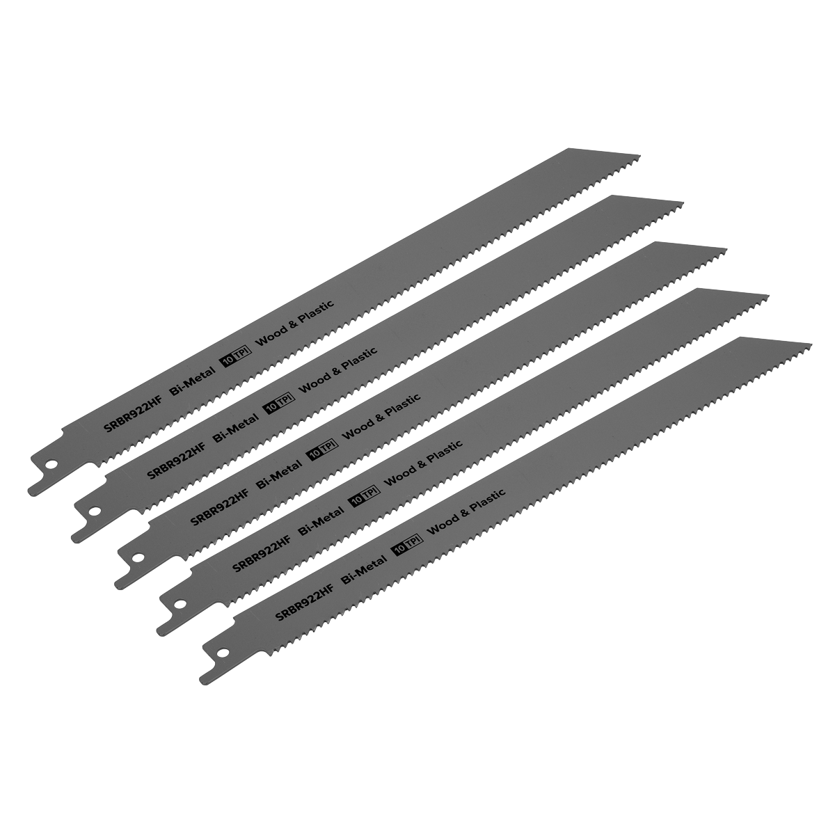 Reciprocating Saw Blade Wood & Plastics 230mm 10tpi - Pack of 5