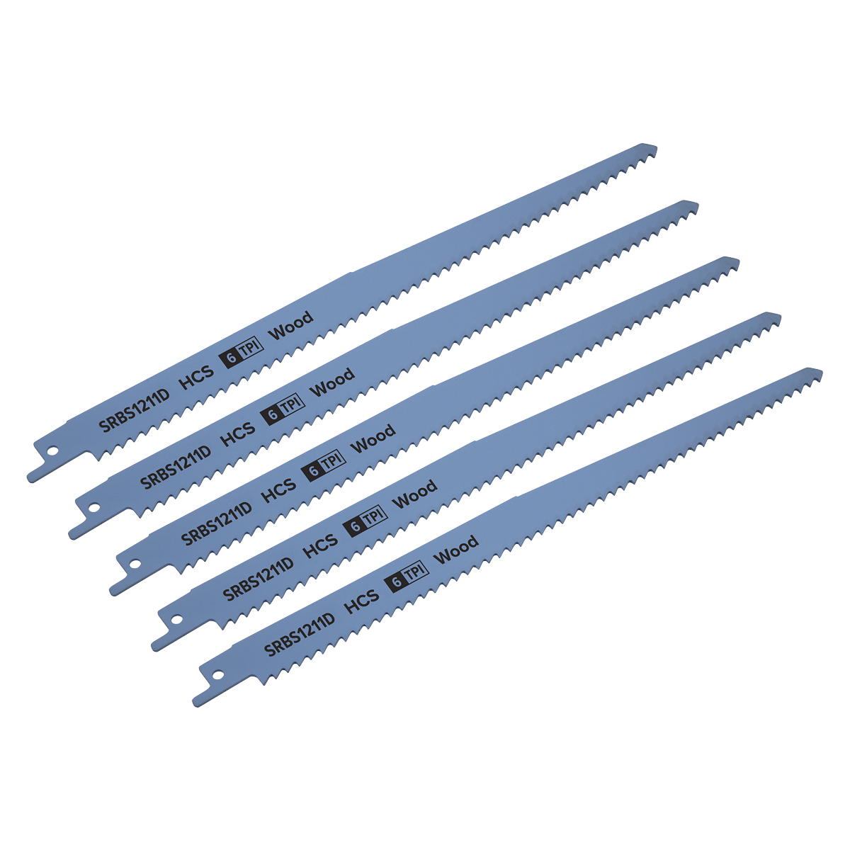 Reciprocating Saw Blade Clean Wood 250mm 6tpi - Pack of 5