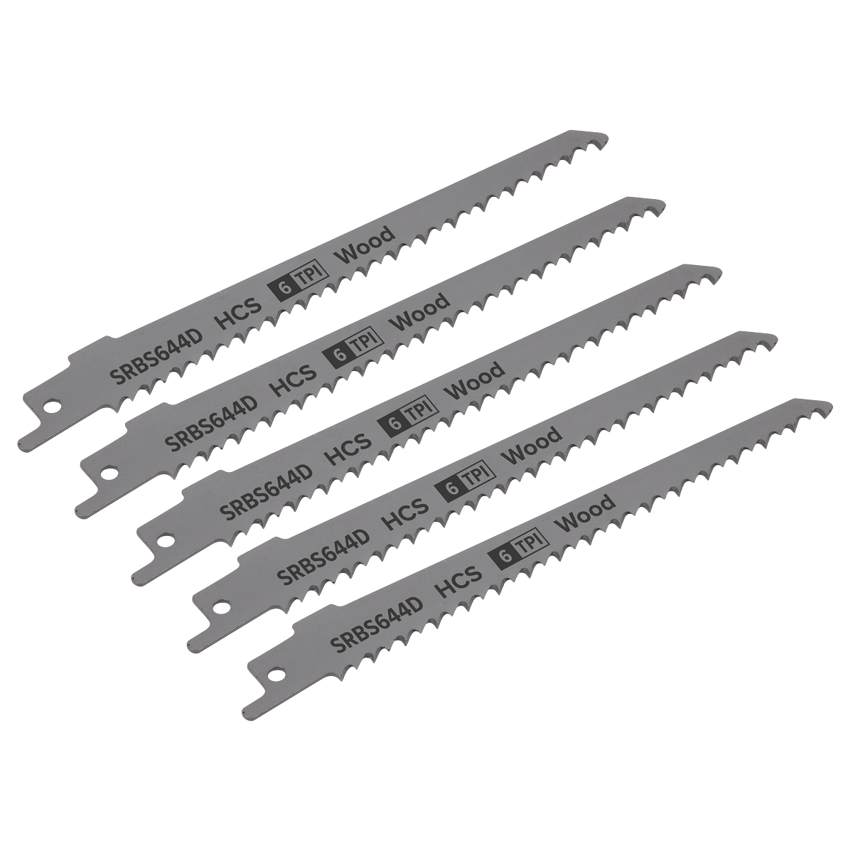 Reciprocating Saw Blade Clean Wood 150mm 6tpi - Pack of 5