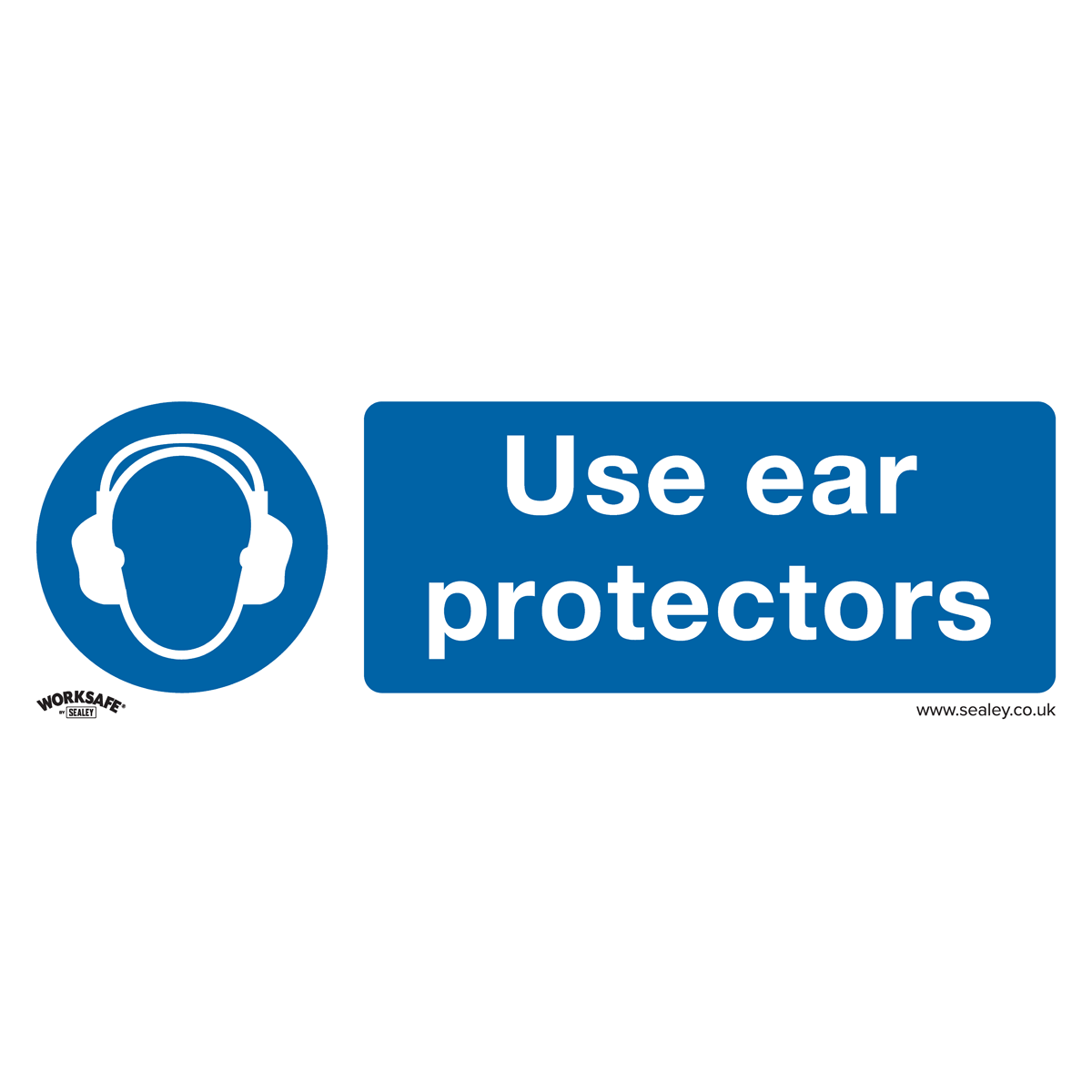 Mandatory Safety Sign - Use Ear Protectors - Rigid Plastic - Pack of 10