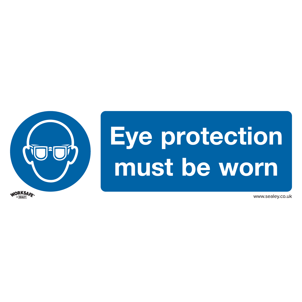 Mandatory Safety Sign - Eye Protection Must Be Worn - Rigid Plastic - Pack of 10