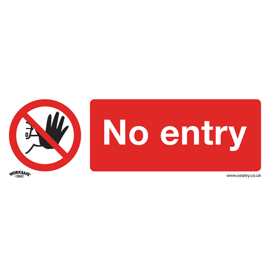 Prohibition Safety Sign - No Entry - Self-Adhesive Vinyl