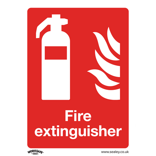 Prohibition Safety Sign - Fire Extinguisher - Rigid Plastic