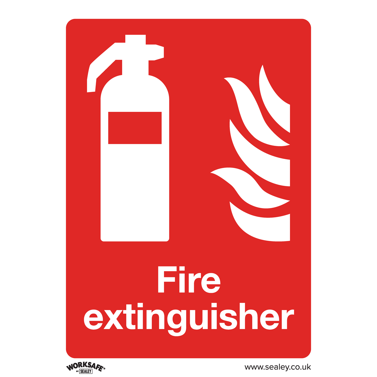 Prohibition Safety Sign - Fire Extinguisher - Self-Adhesive Vinyl - Pack of 10