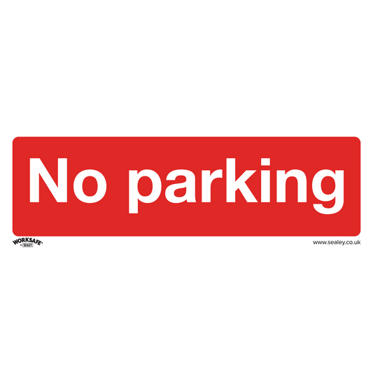 Prohibition Safety Sign - No Parking - Rigid Plastic - Pack of 10