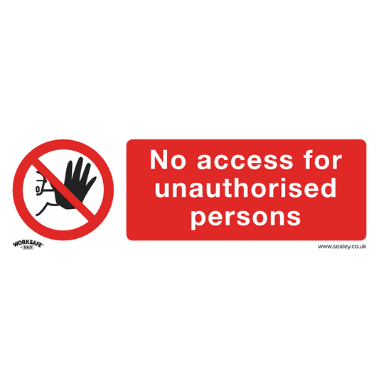 Prohibition Safety Sign - No Access - Self-Adhesive Vinyl - Pack of 10