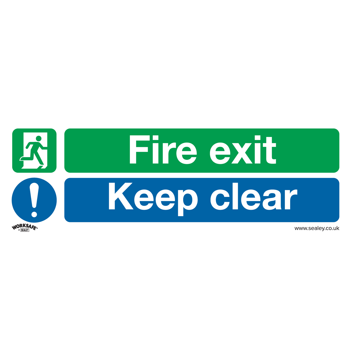 Safe Conditions Safety Sign - Fire Exit Keep Clear - Rigid Plastic - Pack of 10