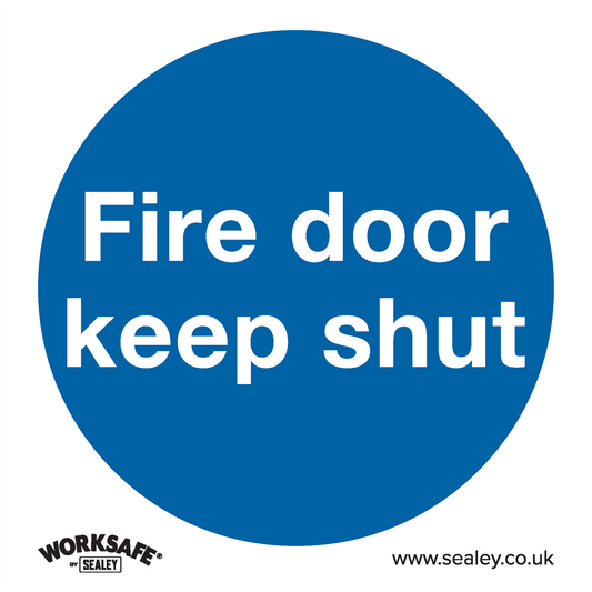 Mandatory Safety Sign - Fire Door Keep Shut - Self-Adhesive Vinyl - Pack of 10