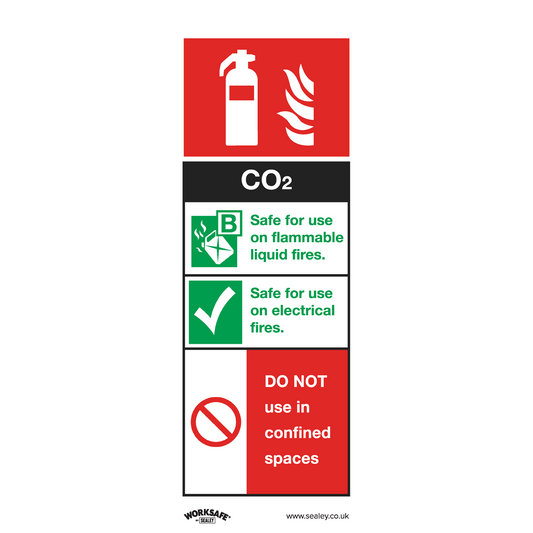 Safe Conditions Safety Sign - CO2 Fire Extinguisher - Rigid Plastic - Pack of 10