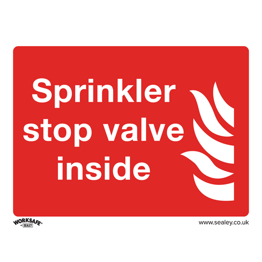 Safe Conditions Safety Sign - Sprinkler Stop Valve - Self-Adhesive Vinyl - Pack of 10