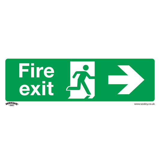 Safe Conditions Safety Sign - Fire Exit (Right) - Rigid Plastic - Pack of 10