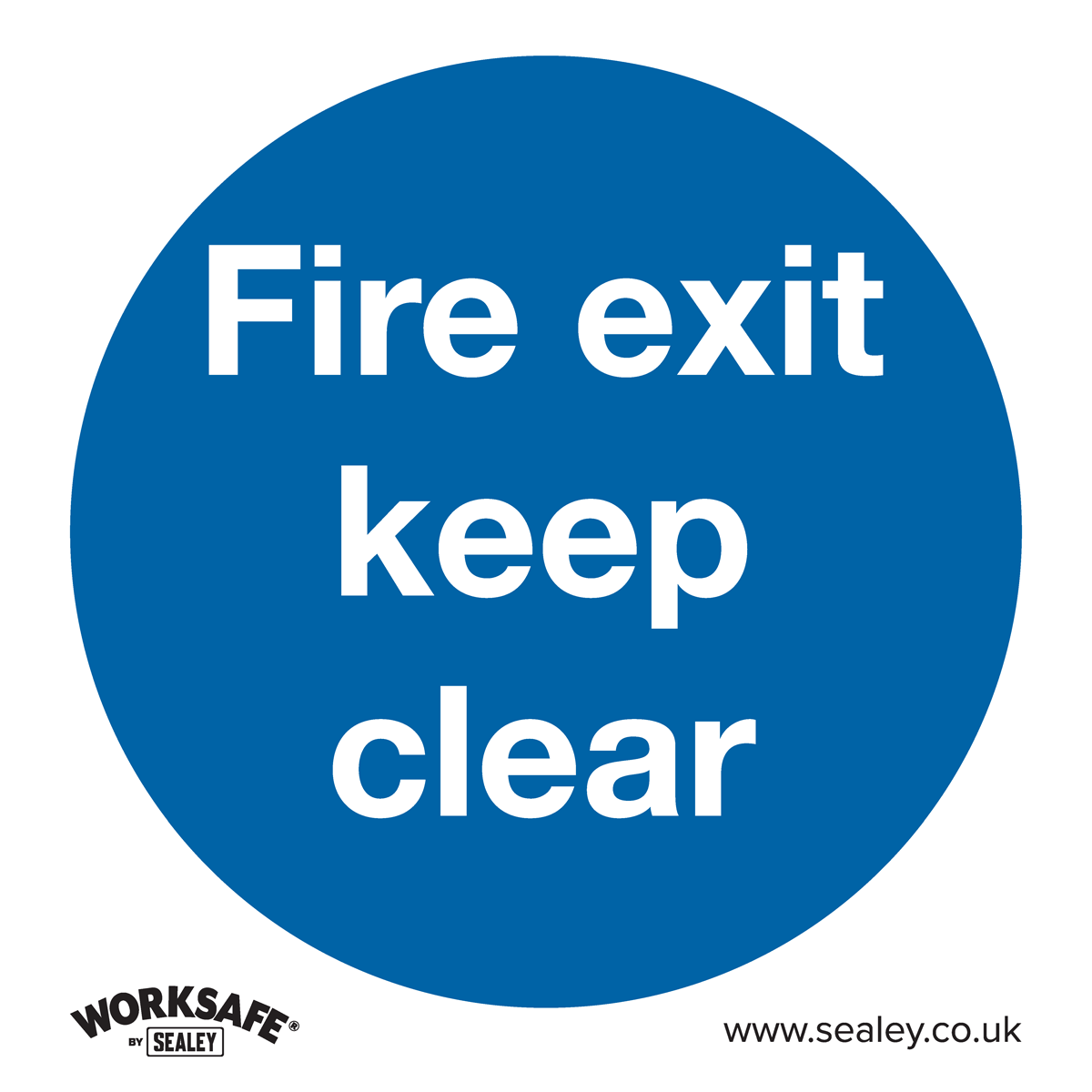 Mandatory Safety Sign - Fire Exit Keep Clear - Rigid Plastic - Pack of 10