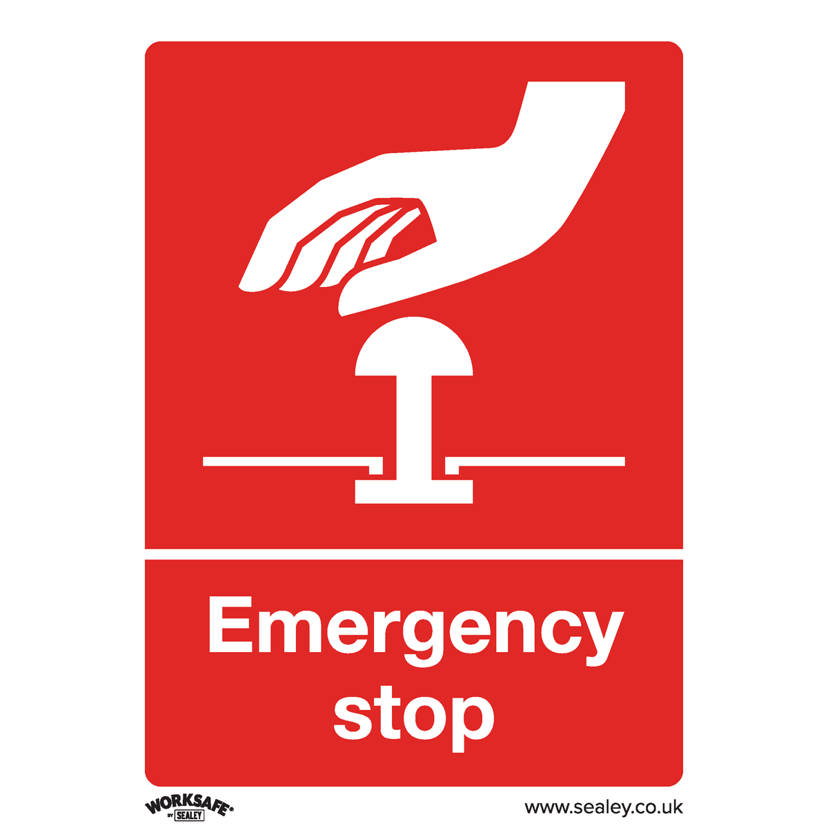 Safe Conditions Safety Sign - Emergency Stop - Rigid Plastic - Pack of 10