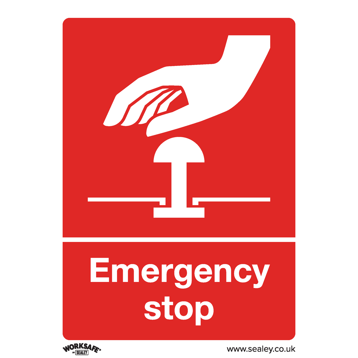 Safe Conditions Safety Sign - Emergency Stop - Self-Adhesive Vinyl