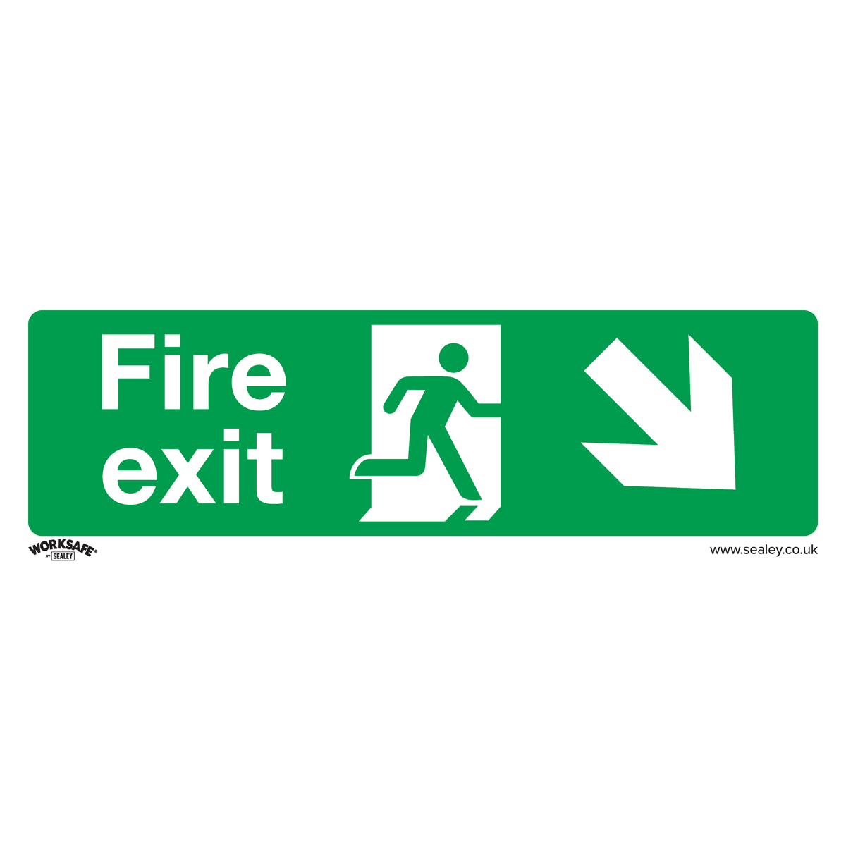 Safe Conditions Safety Sign - Fire Exit (Down Right) - Rigid Plastic - Pack of 10