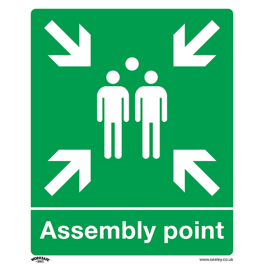 Safe Conditions Safety Sign - Assembly Point - Rigid Plastic - Pack of 10