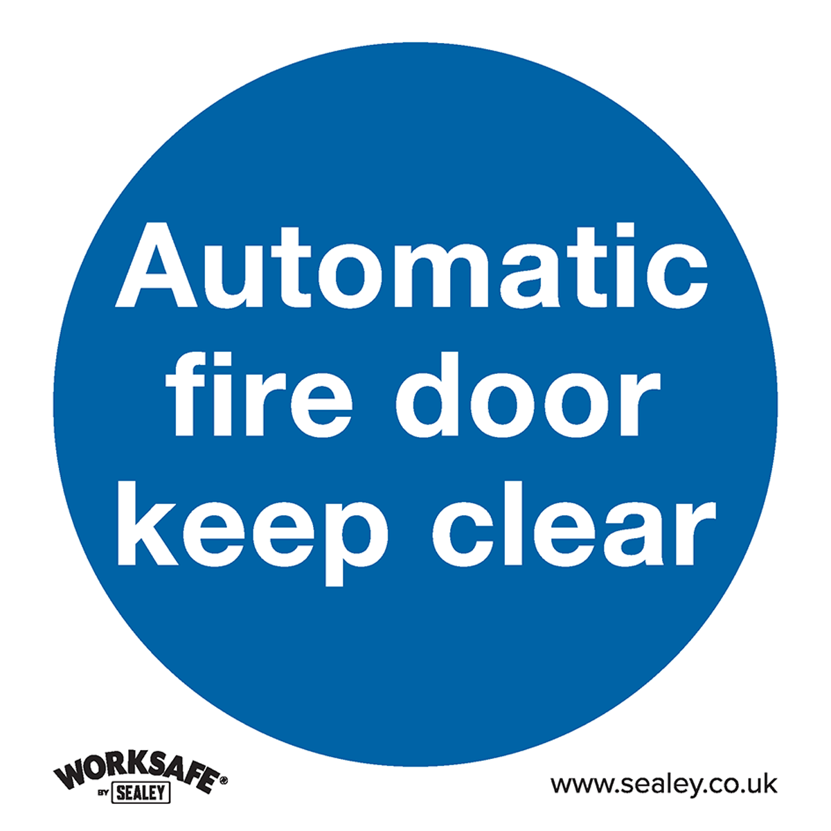 Mandatory Safety Sign - Automatic Fire Door Keep Clear - Rigid Plastic - Pack of 10