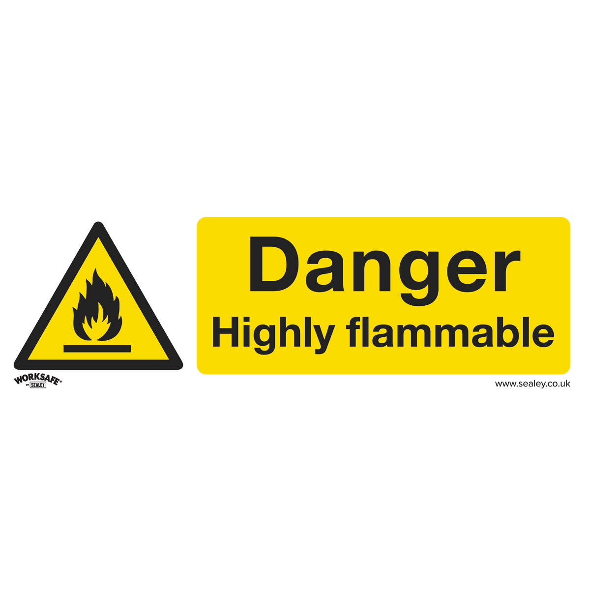 Warning Safety Sign - Danger Highly Flammable - Rigid Plastic - Pack of 10