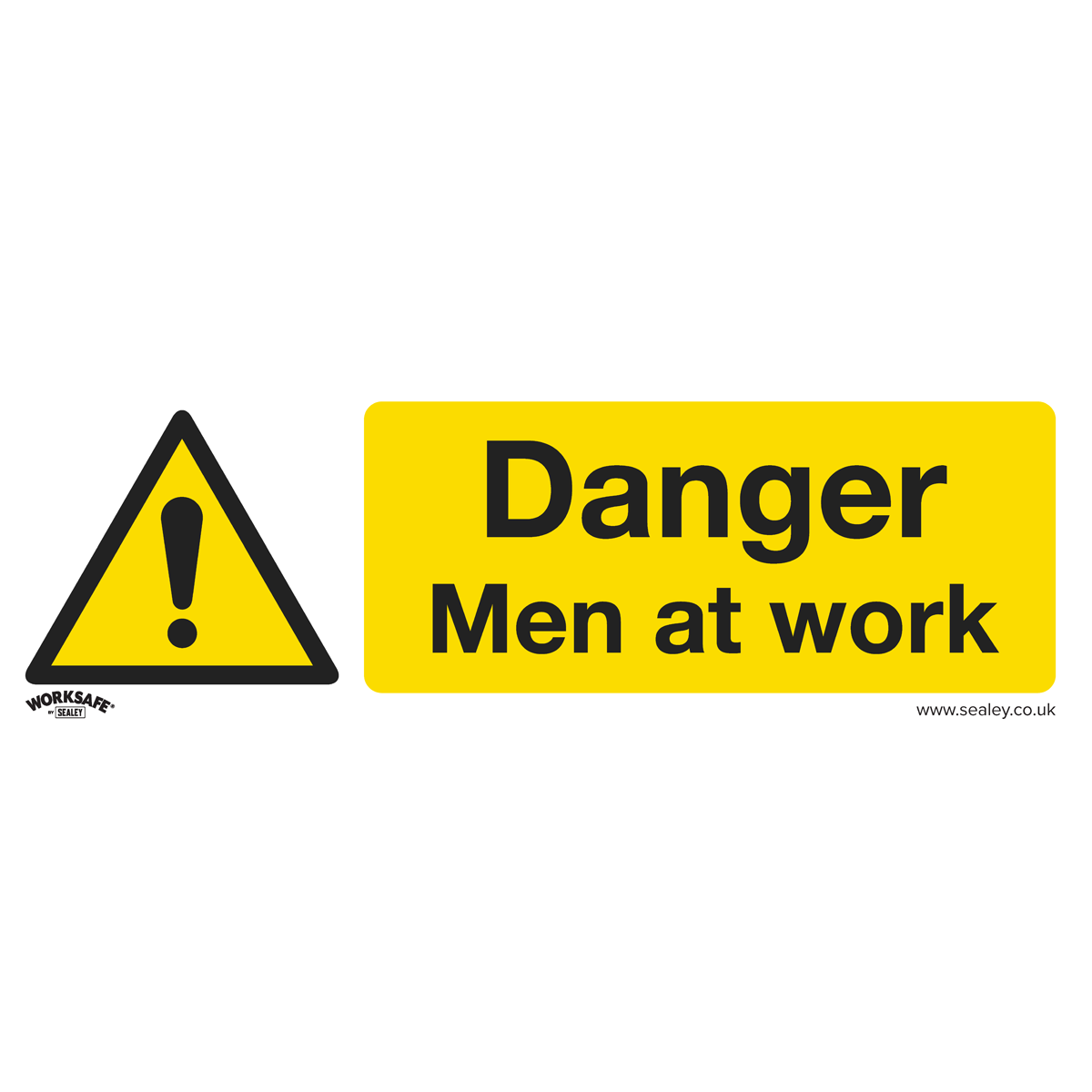 Warning Safety Sign - Danger Men At Work - Self-Adhesive Vinyl - Pack of 10