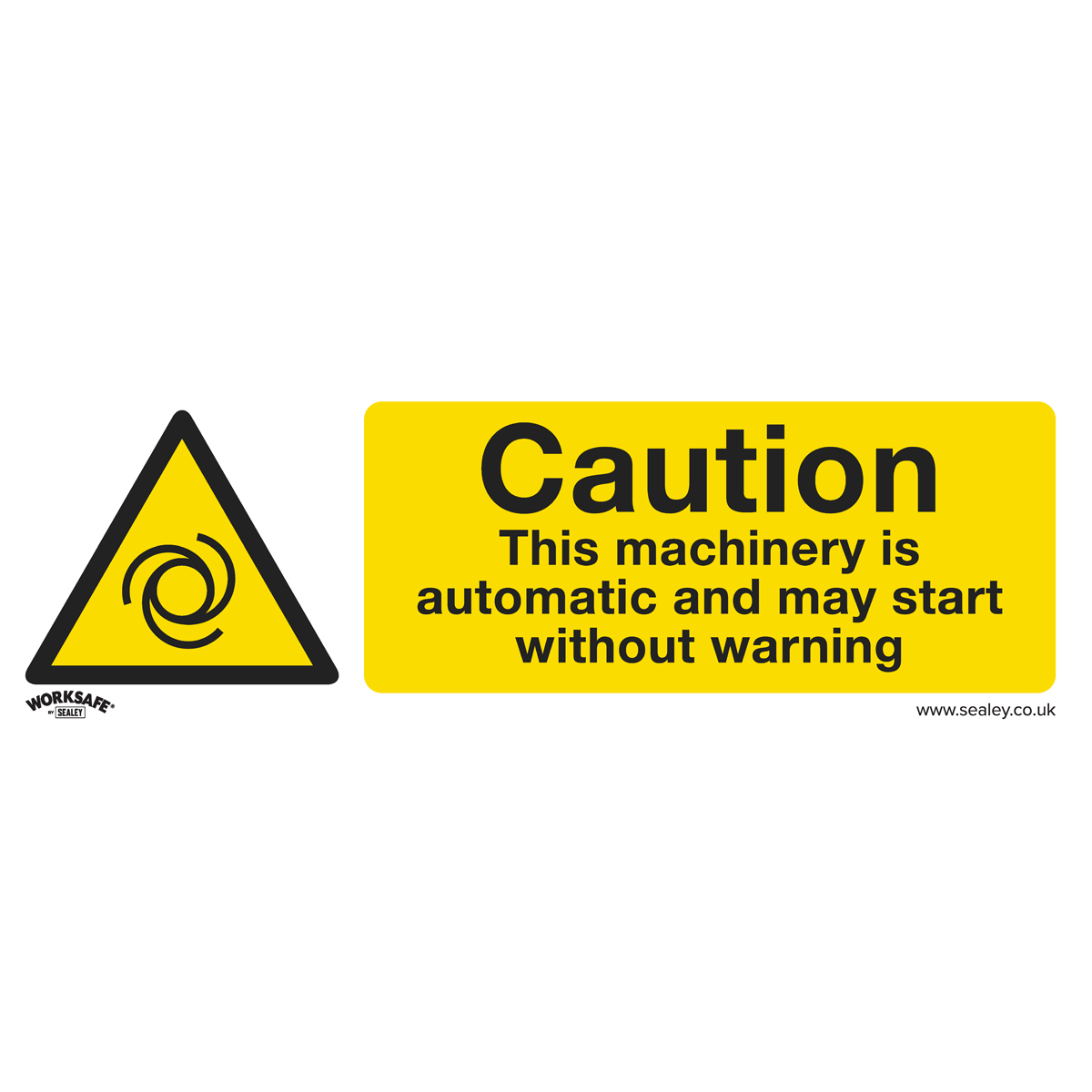 Warning Safety Sign - Caution Automatic Machinery - Rigid Plastic