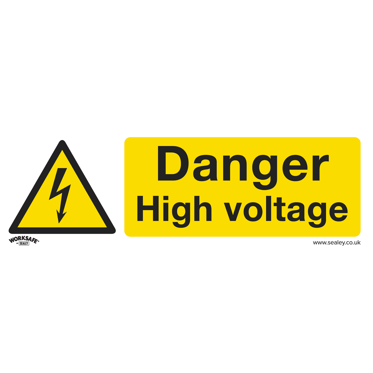 Warning Safety Sign - Danger High Voltage - Self-Adhesive Vinyl - Pack of 10