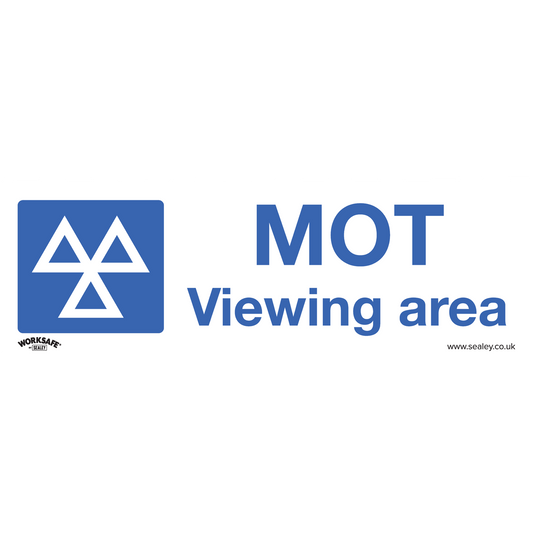 Warning Safety Sign - MOT Viewing Area - Rigid Plastic - Pack of 10