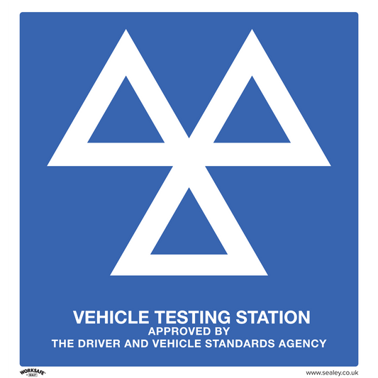 Warning Safety Sign - MOT Testing Station - Aluminium Composite
