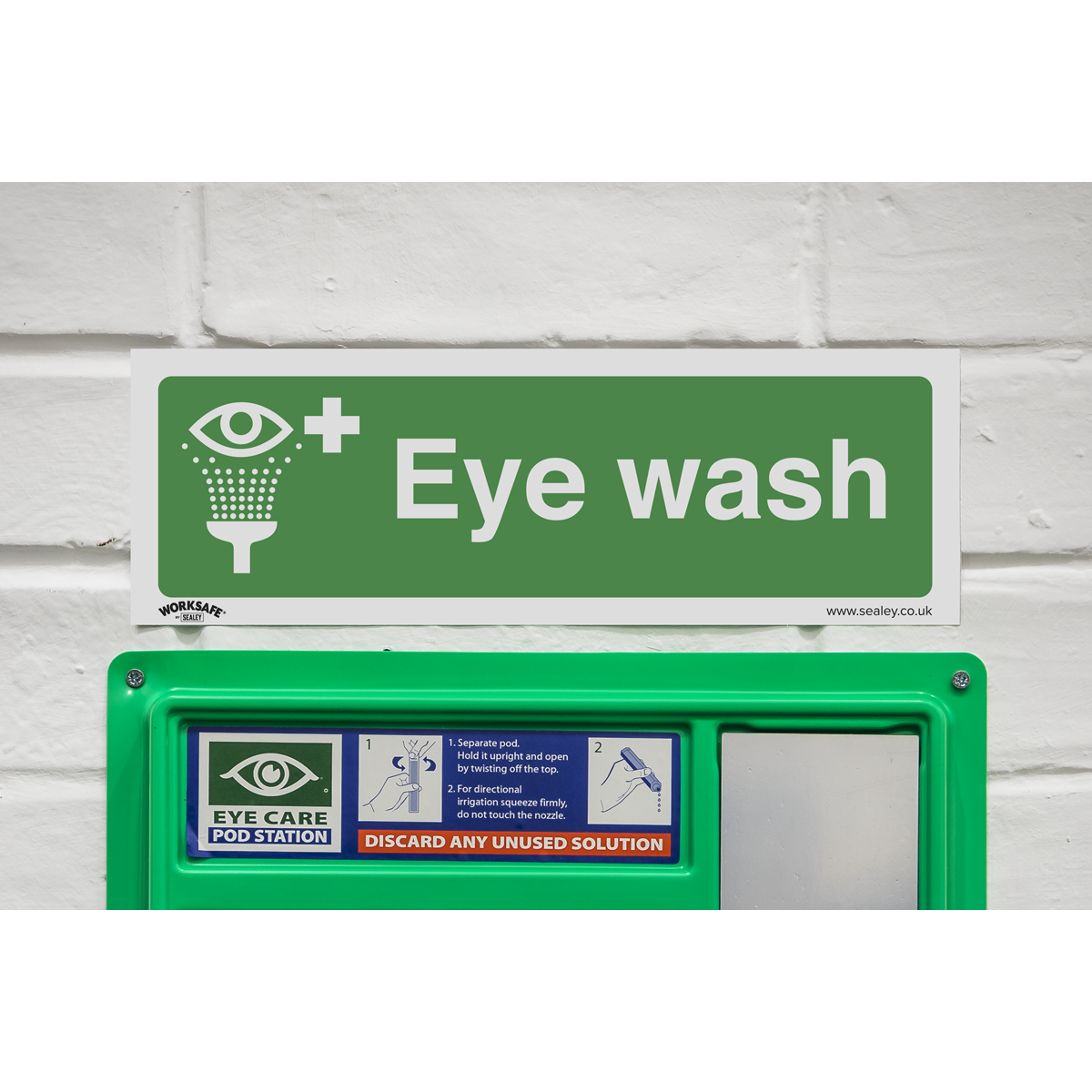 Safe Conditions Safety Sign - Eye Wash - Rigid Plastic - Pack of 10