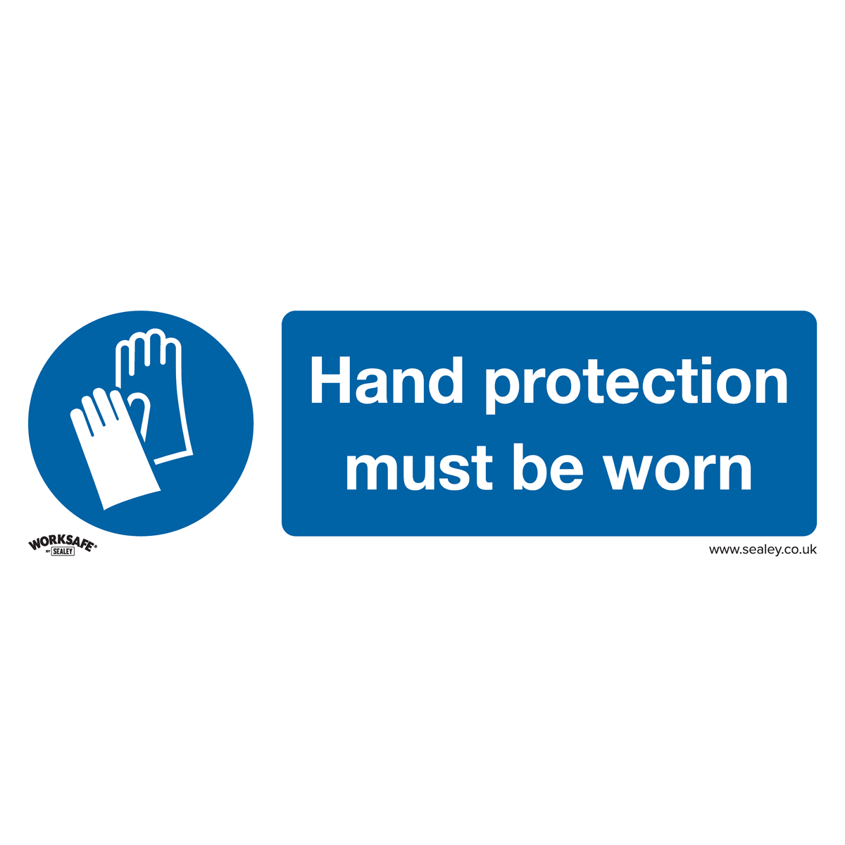 Mandatory Safety Sign - Hand Protection Must Be Worn - Rigid Plastic - Pack of 10