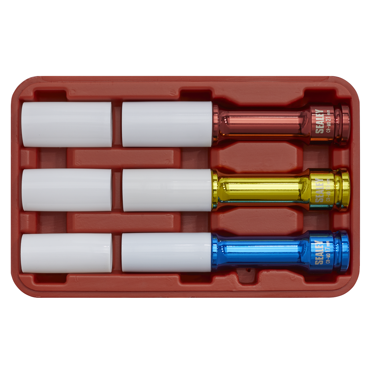 Alloy Wheel Long Reach Impact Socket Set 3pc 1/2"Sq Drive