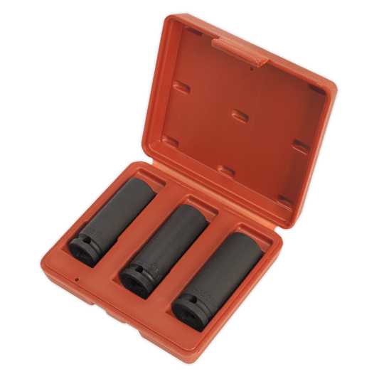 Impact Socket Set 3pc Deep 1/2"Sq Drive