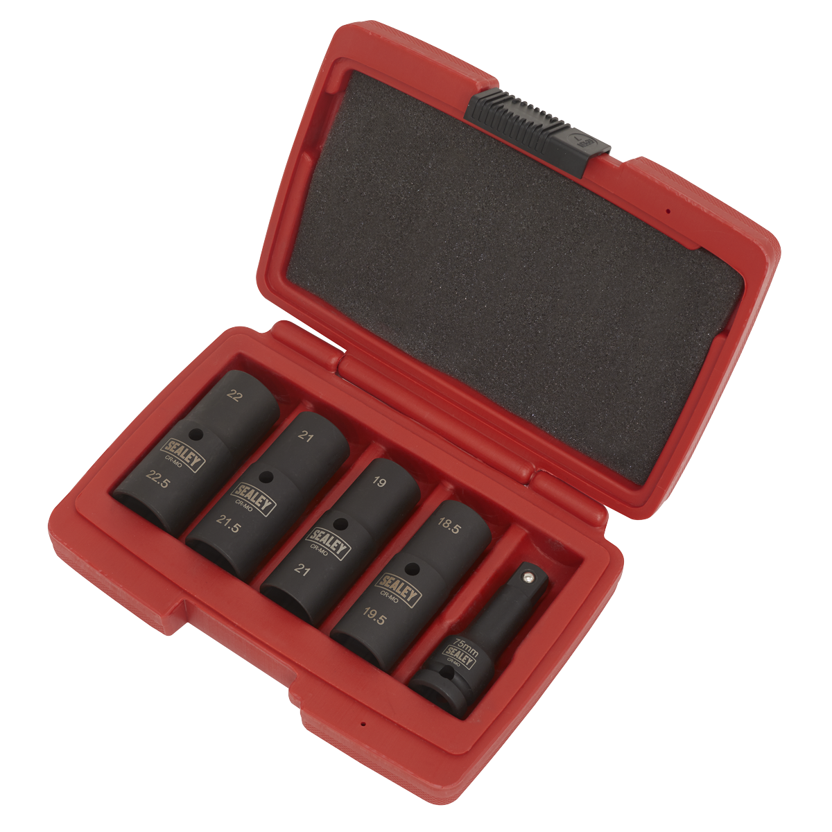 Impact Socket Set 1/2"Sq Drive 77mm Double Ended 18.5 x 22.5mm - 5pc