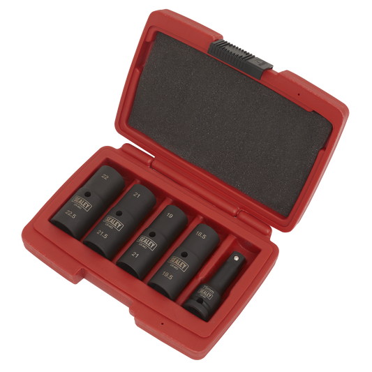 Impact Socket Set 1/2"Sq Drive 77mm Double Ended 18.5 x 22.5mm - 5pc